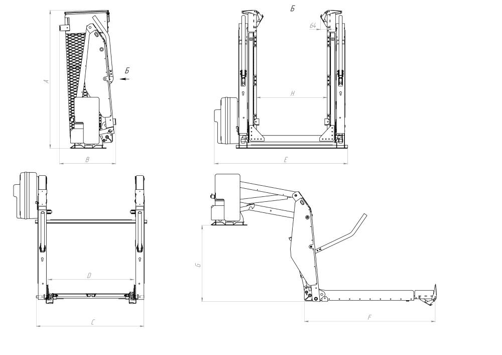 Silach lift, model I.102 drawing